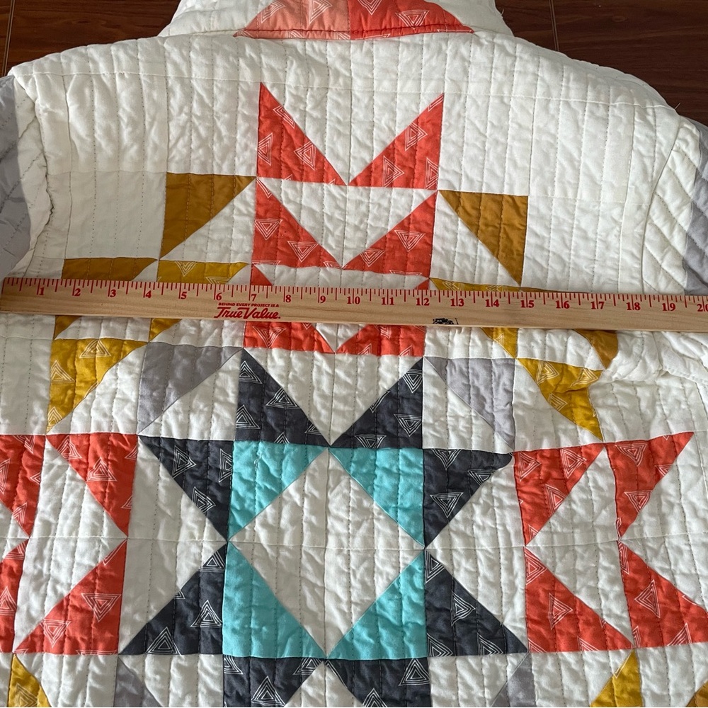 Quilt Coat Geometric Patterned - Multicolor - image 5